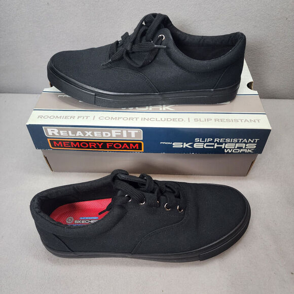 Skechers Sudler Lace Up Work Shoes Slip Resistant Size 10 Memory Foam NIB - Picture 1 of 8